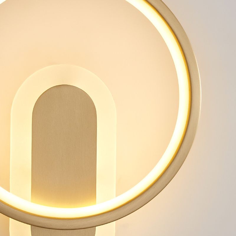 2-Light Round Wall Sconce Light Modern Metal Wall Sconce Lighting