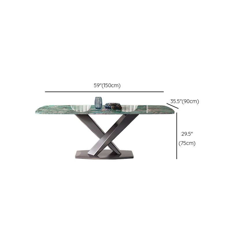Contemporary Rectangle Dining Room Table Pedestal Dining Table