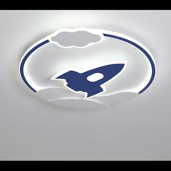 Moderne raket inbouw plafondlamp metaal LED slaapkamer inbouwverlichting in blauw