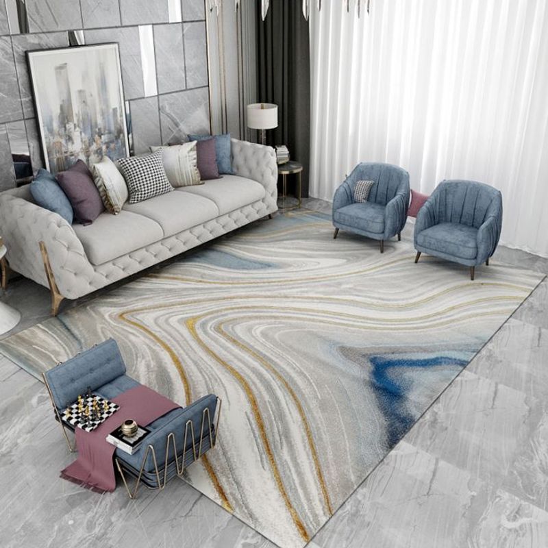 Minimalist Living Room Rug Multi-Color Oriental Pattern Area Carpet Synthetics Pet Friendly Easy Care Rug