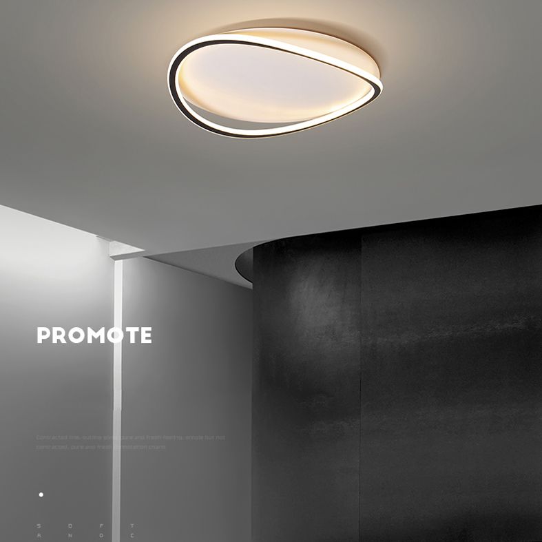 Minimalism Metal LED Flush Mount 1-Light Geometric Ceiling Mounted Light for Bedroom