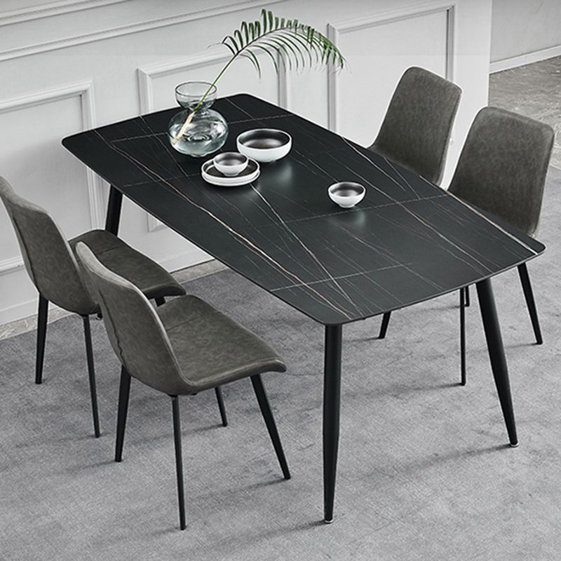 Modern Metal Dining Set 1/4/5 Pieces Rectangle Dining Table Set