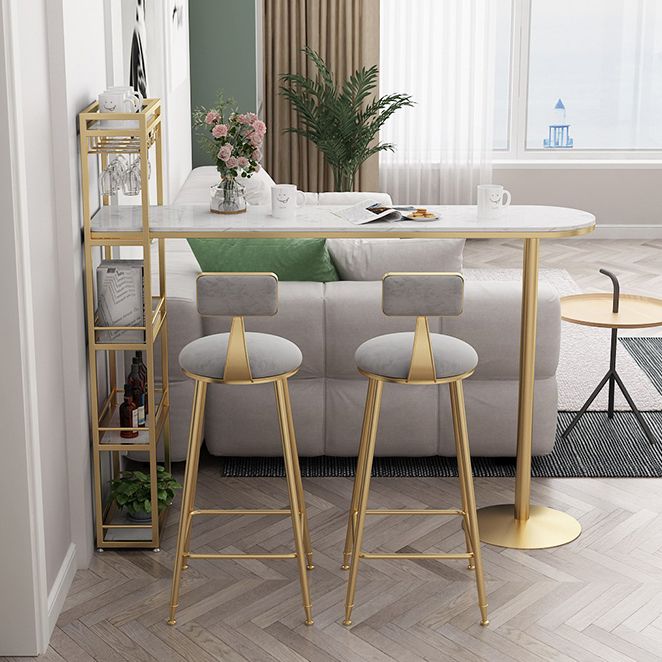 Modern 1/3 Pieces Bar Table Set Stone Counter Table with High Stools for Cafe Living Room