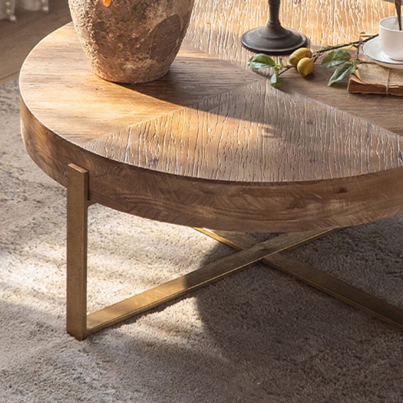 Solid Wood Coffee Table Block Natural Color Coffee Table for Living Room