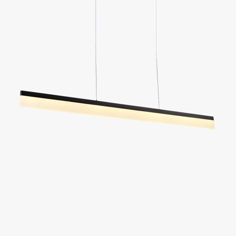 Contemporary Island Light Linear Metal 1 Light Island Ceiling Light in Black