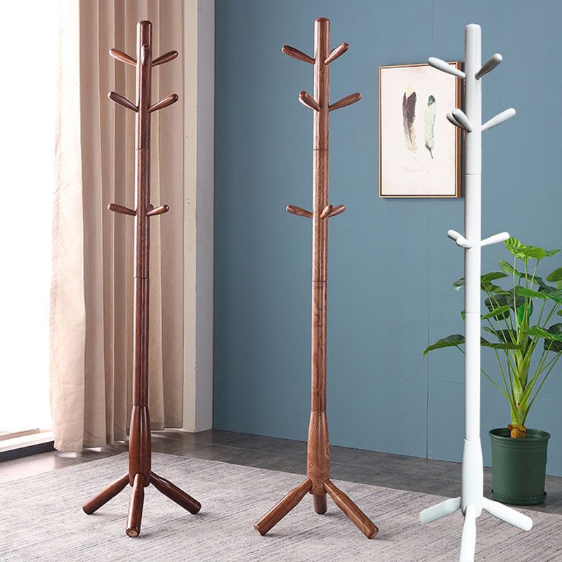 Traditional Hall Stand Wood Hooks Included Free Standing Entryway Kit Coat Hanger