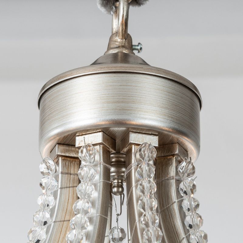 Silver Globe-Like Chandelier Luxury Modern Crystal Hanging Light for Dining Room