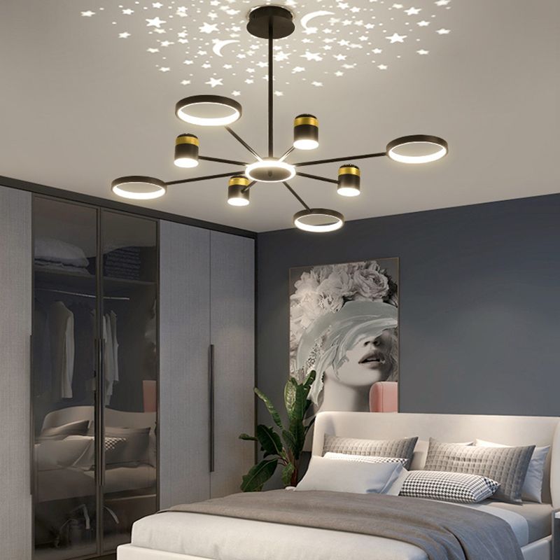 Multi Light uniek hangende kroonluchter moderne stijl metalen hangende lamp voor slaapkamer