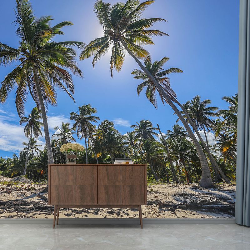 Horizontal Photography Palm Tree Mural Mildew Resistant Wallpaper for Wall Decor