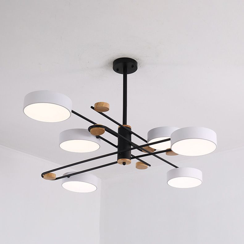 Modern Style Cylinder Ceiling Suspended Lighting Metal Multi Lights Pendant Lamp