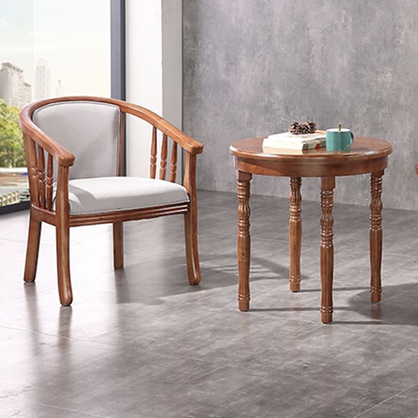 Sillas de comedor de madera tradicionales, silla de comedor de tela de lino para uso en restaurantes