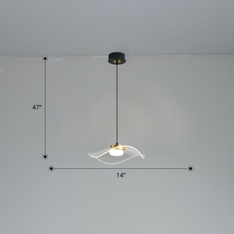 Gesneden LED Pendulum Light Simplicity Acryl Clear Hanging Light voor eetkamer