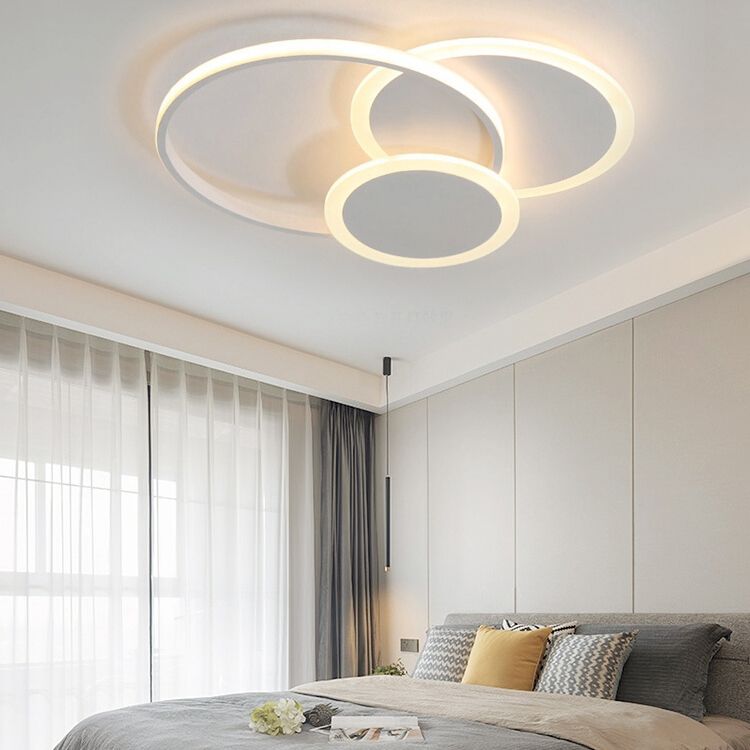 Round LED Flush Mounted Ceiling Lights Contemporary Lighting Fixture for Living Room