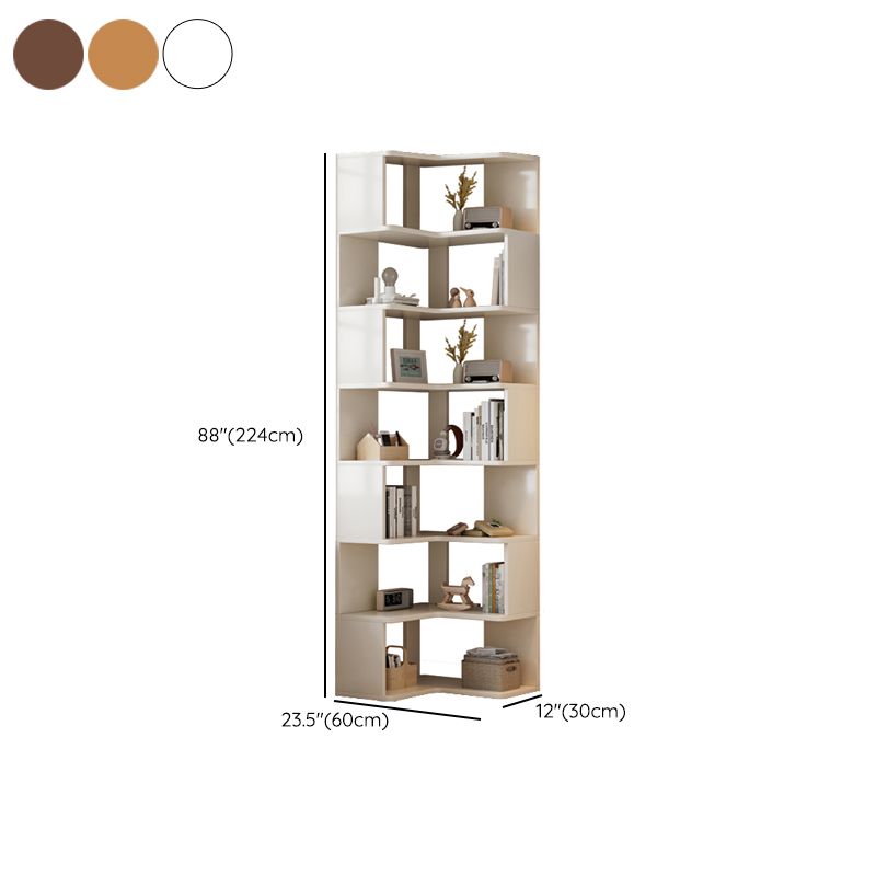 Contemporary Style Open Back Bookshelf Engineered Wood Bookcase with Shelves