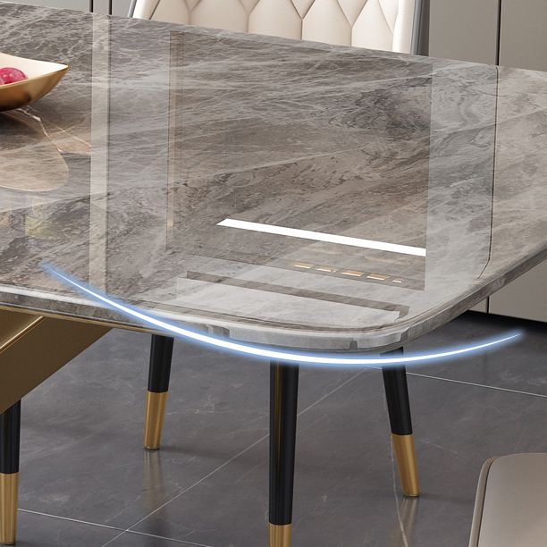 Rechthoekige luxe eettafel Vierkleurige vaste tafel met gesinterde steen