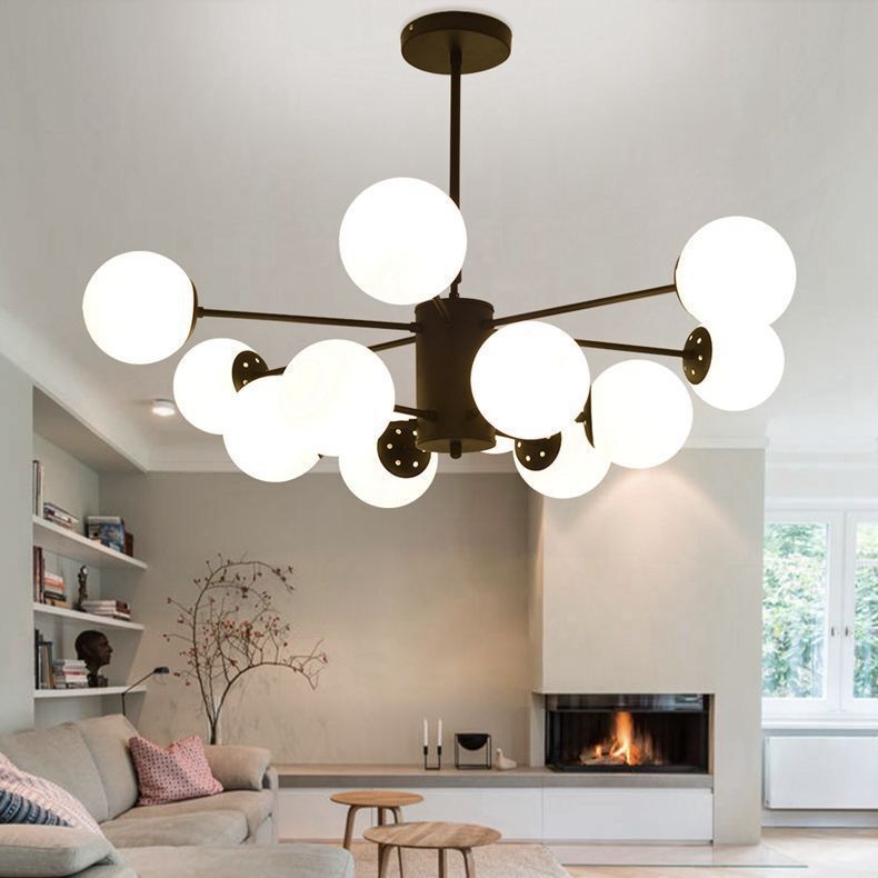 Glass Global Multi Pendant Light Contemporary Style Chandelier Lighting Fixture for Living Room