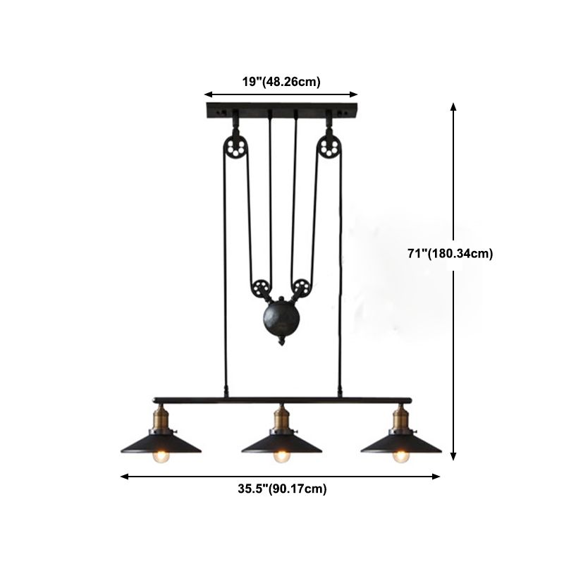 Industrial Island Pendant Lights Metal Multiple-Light Island Light Fixtures