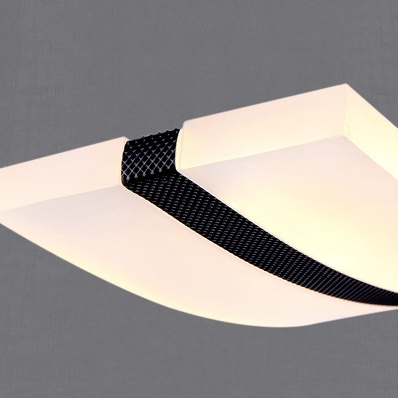 Acrylic White Linear LED Island Light in Modern Style Wrought Iron Pendant Light for Dining Room