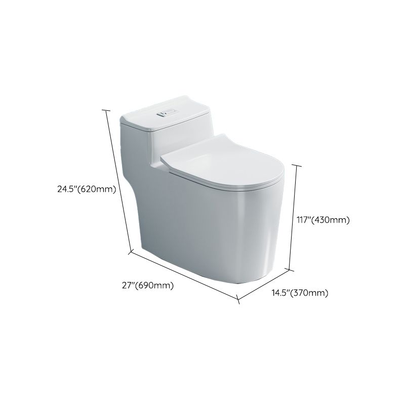 Modern 1-Piece Toilet Bowl Floor Mounted White Urine Toilet for Bathroom