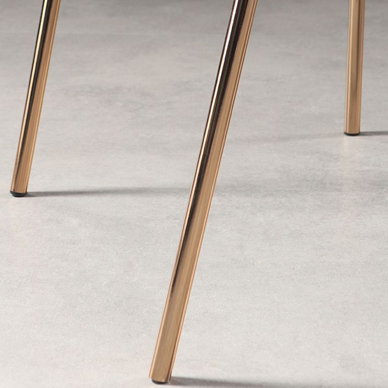 Glam Home Kitchen Dining Chair Velvet Upholstered Open Back Arm Chair