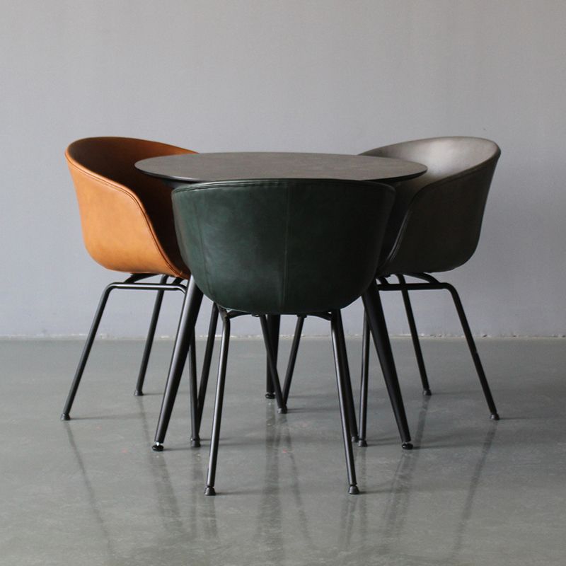 Sillón industrial para sala de reuniones con acabado mate y respaldo sólido (juego de 2)