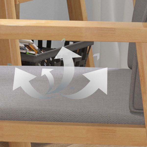 Silla de comedor de lino de estilo contemporáneo, silla tapizada con respaldo sólido individual