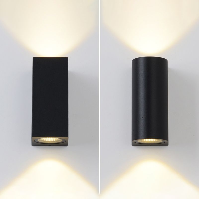 Single Contemporary Black Wall Mounted Sconce Metallic LED Wall Light