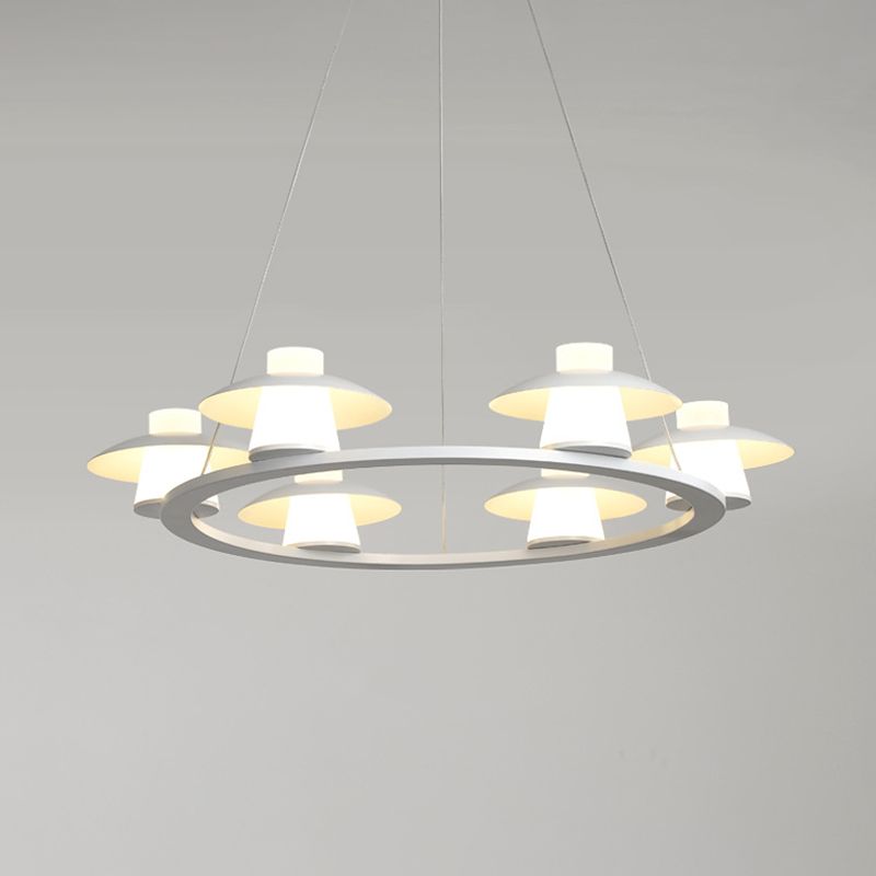 Costilla acrílica colgante modernista de 6/8 lámpara de techo colgante de led blanco con luz cálida/blanca