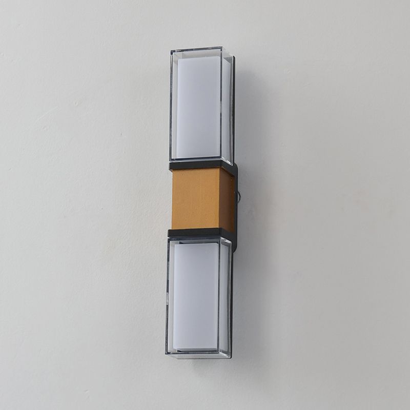 Modern Style Rectangle Shade Wall Sconce Acrylic 2 Lights Sconces for Bedroom