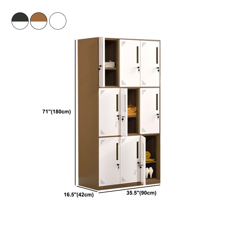 Contemporary Wardrobe Metal Freestanding Wardrobe Closet with Locks