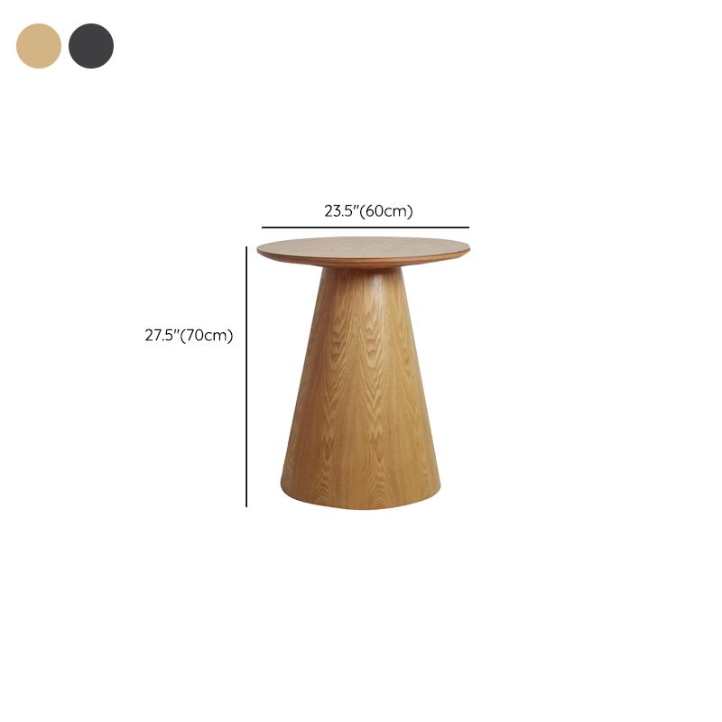 Modernistic Solid Wood Pedestal Round Living Room Side Table