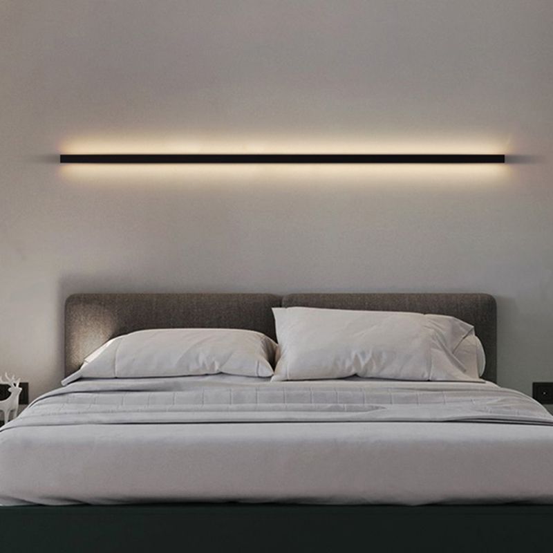 Linearer Schatten Metall Wandleuchte moderne Stil 1 Lichtwandhalterung Beleuchtung in Schwarz