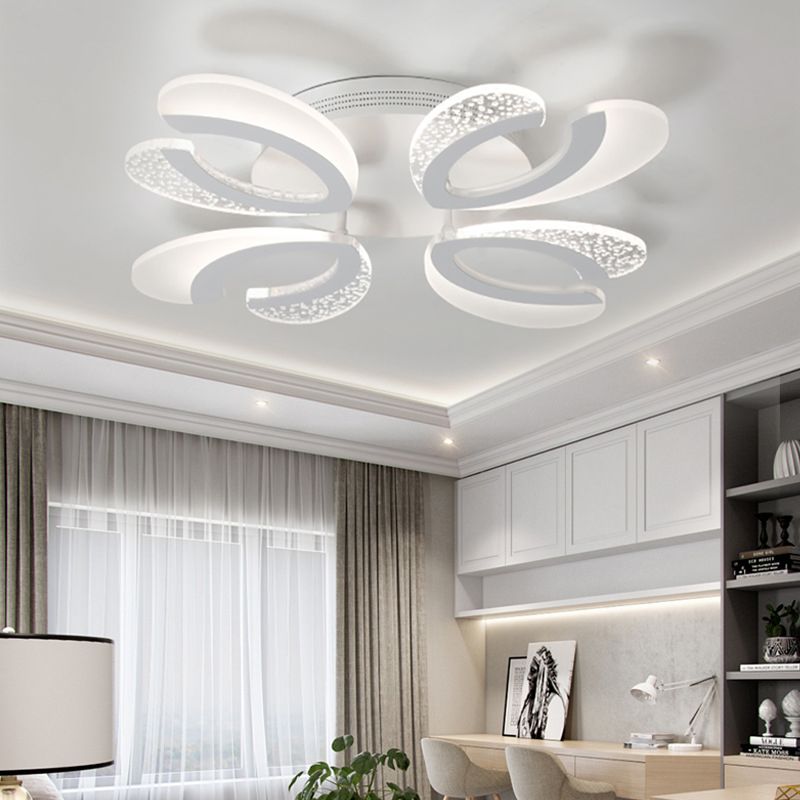 Montaje de altura de montura de V en forma de V claro Luz LED contemporánea 4/6/9 Luces acrílicos Luz de techo acrucado en luz cálida