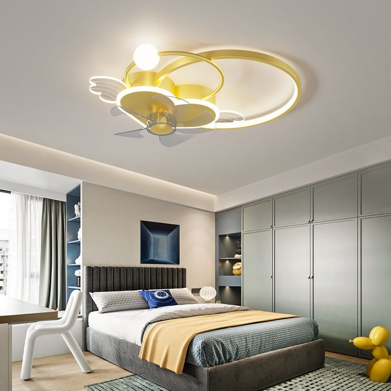 Heart and Halo en forma de techo en forma de anillo Cartoon acrílico LED LED Semi Flush Light