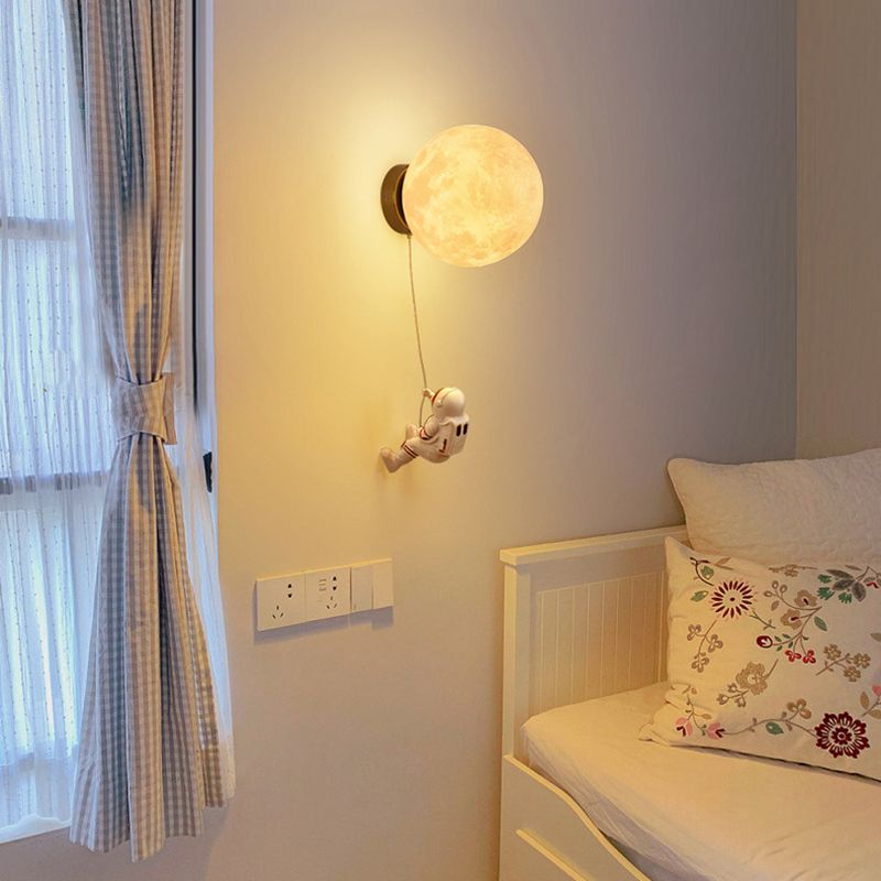 Cartoon Style Wall Light Ball Shape Wall Lamp for Children's Room (Included Doll)