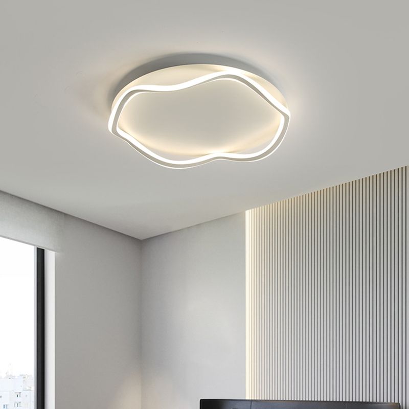 Modern Style Wave Flush Ceiling Light Metal 1-Light Flush Mount Ceiling Lighting Fixture