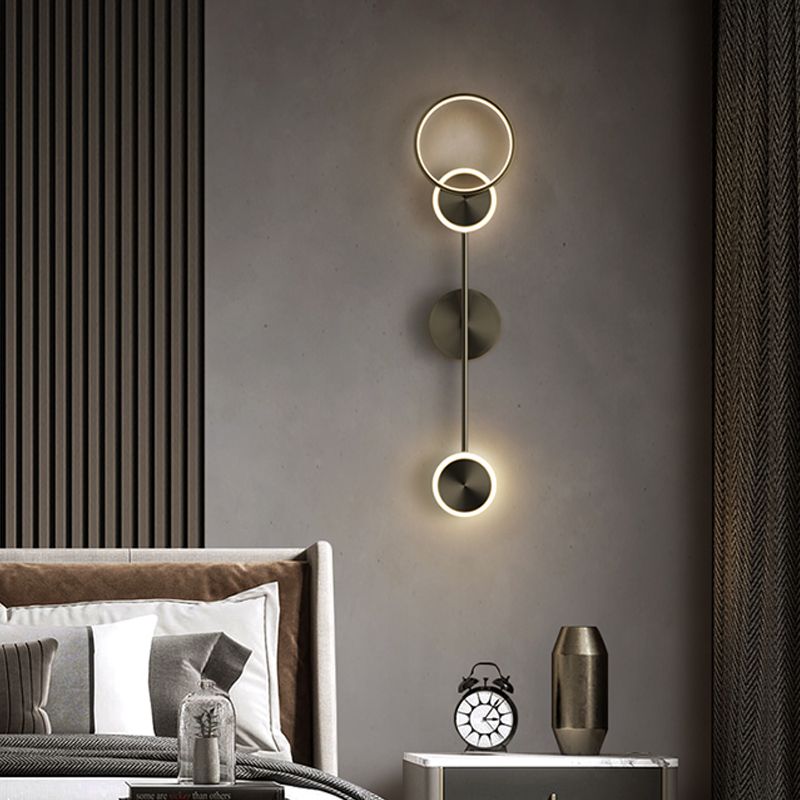 Círculo contemporáneo Luces de columna vertebral de metal múltiples luces de montaje de pared lámpara de montaje