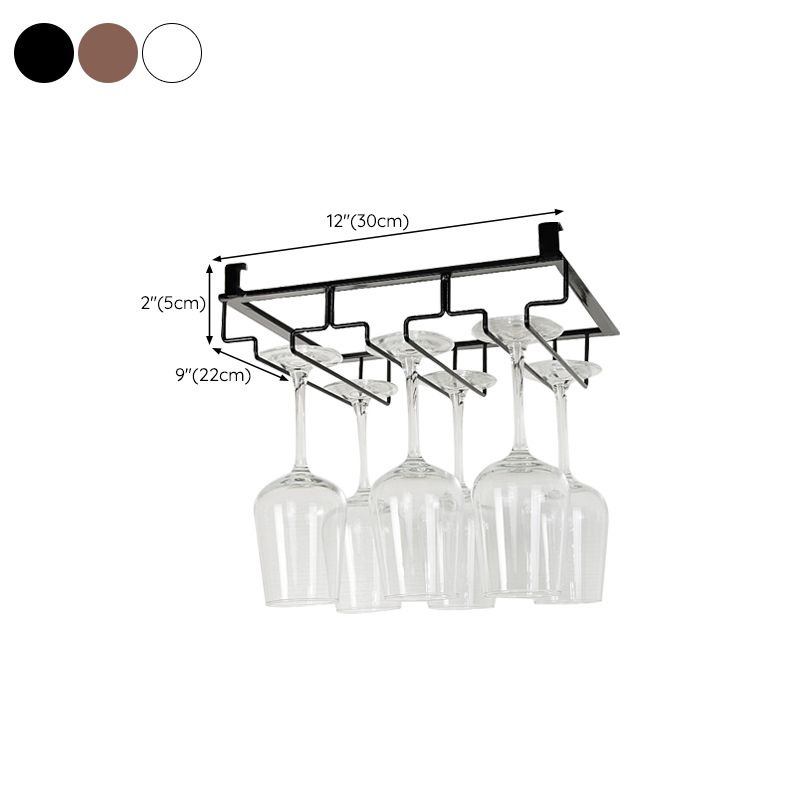 Contemporary Hanging Wine Glass Rack Metal Glass & Stemware Holder