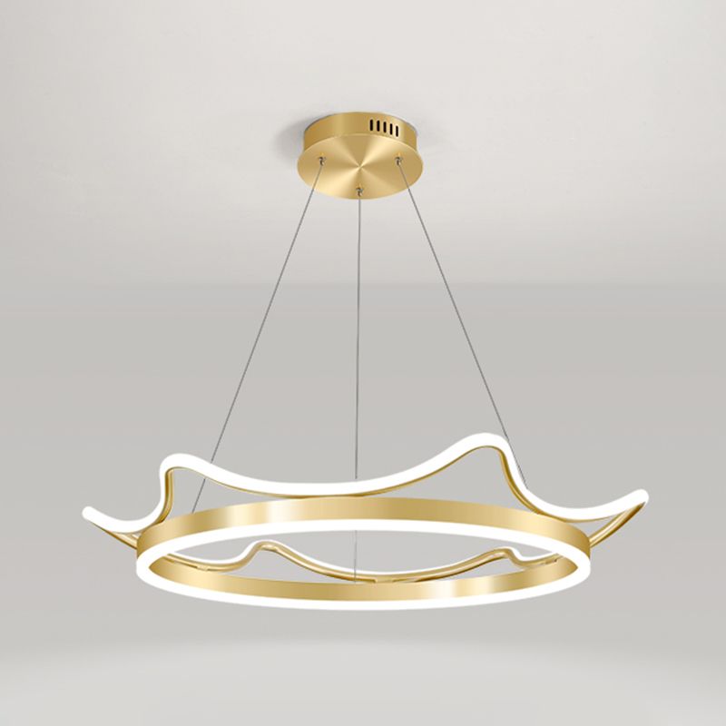 Lámparas de lámparas de lámpara de aluminio modernas Corona de lámparas colgantes de suspensión de 2 luces