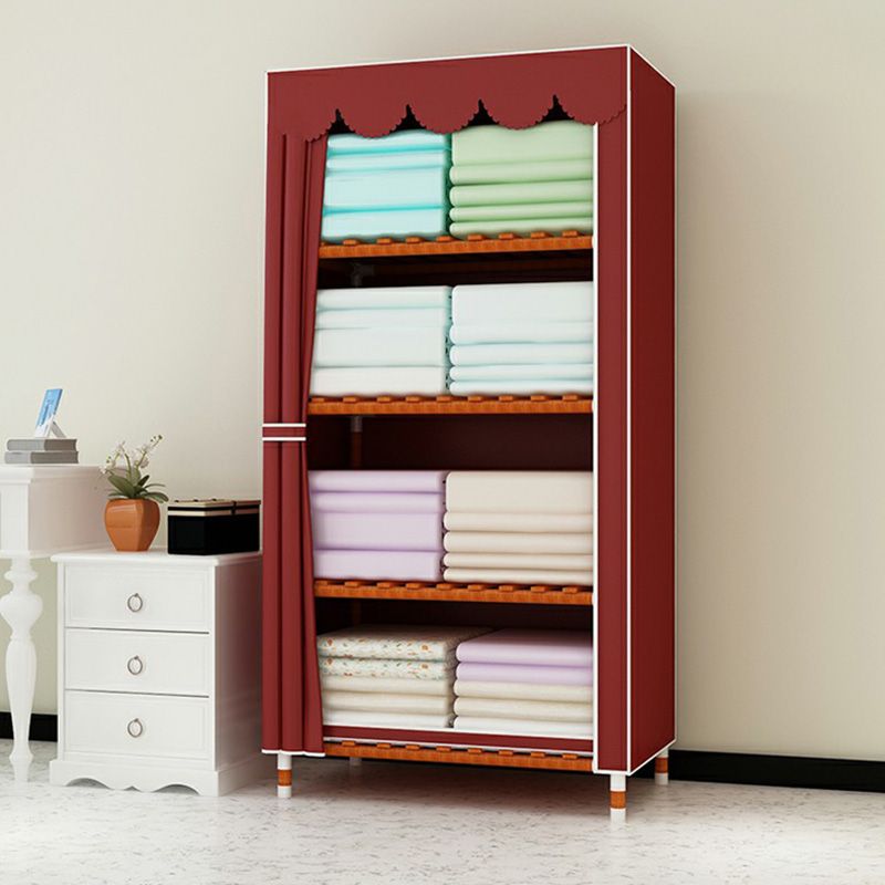 Modern Wardrobe with Solid Wood Frame Matte Finish Cabinet for Bedroom