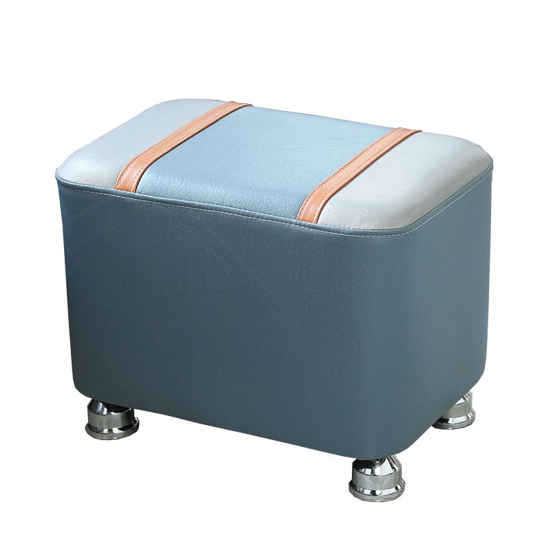 Color Matching Leather Standard Stool Modern Style Simple Rectangular Stool