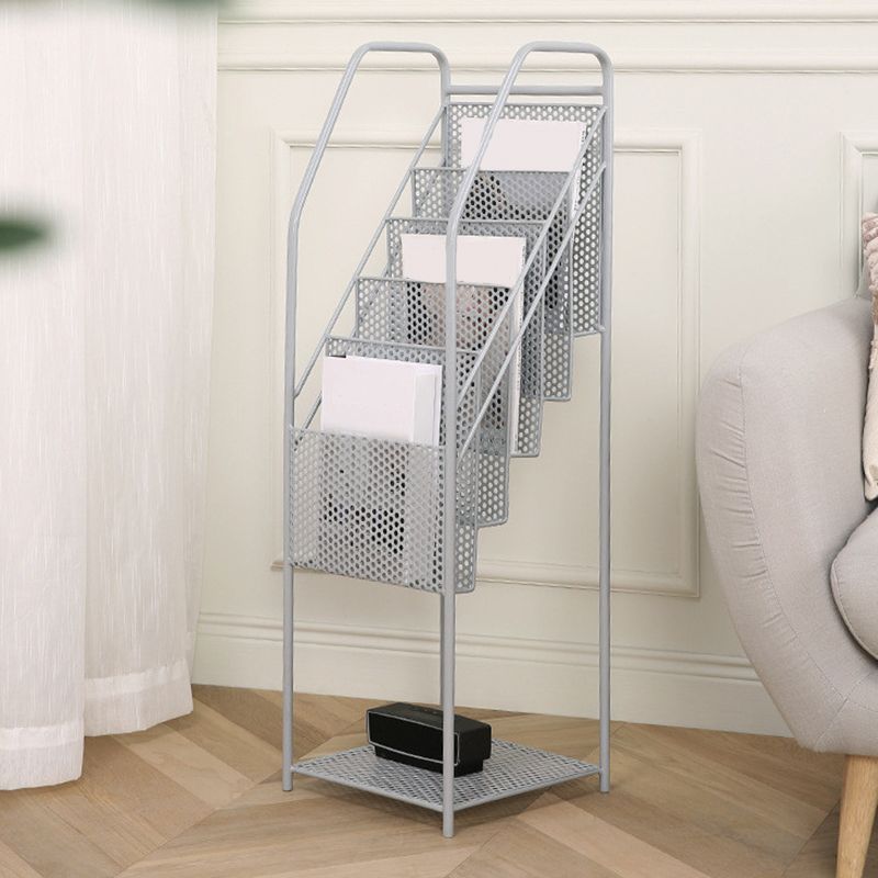 Modern Metal Bookshelf Geometric Closed Back Bookcase in Burnish