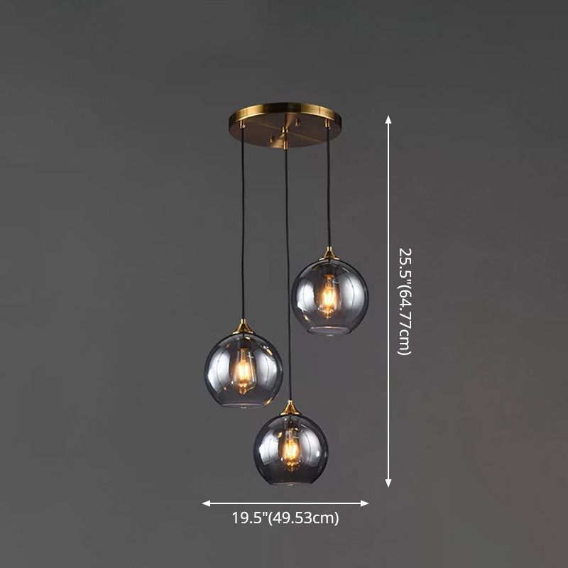 Contemporary Sphere Pendant Lights Blown Glass Hanging Pendant Lights for Bedroom