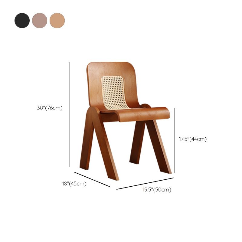 Modern Style Dining Chair Solid Wood Low Back Side Chair for Dining Room