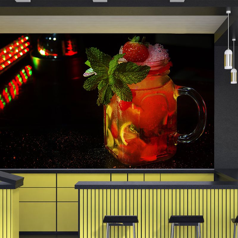 Photography Drunk Cocktail Mural Light Color Commercial Use Wall Art for Club Decor