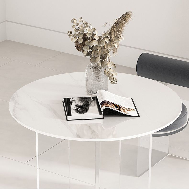 Modern 1/2/3/5 Pieces Dining Set Round Stone Dining Table for Cafe