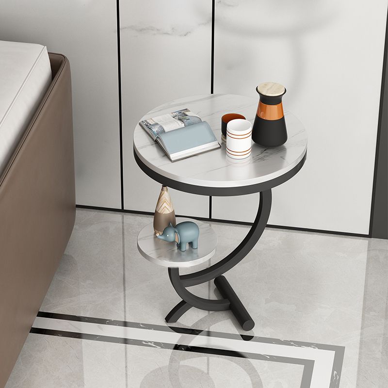 23.6" Tall Modern Style Sofa Side Accent Table Metal Abstract End Table