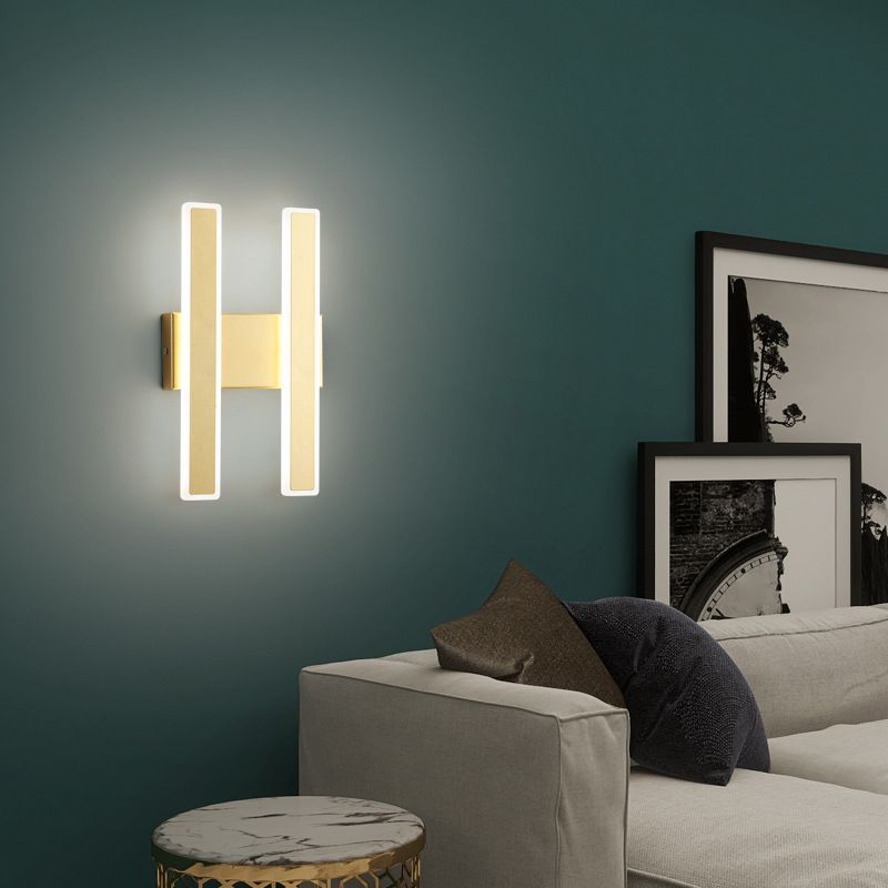 Living Room LED Sconce Light Fixture Nordic Wall Sconce Lighting with Rectangle Metal Shade