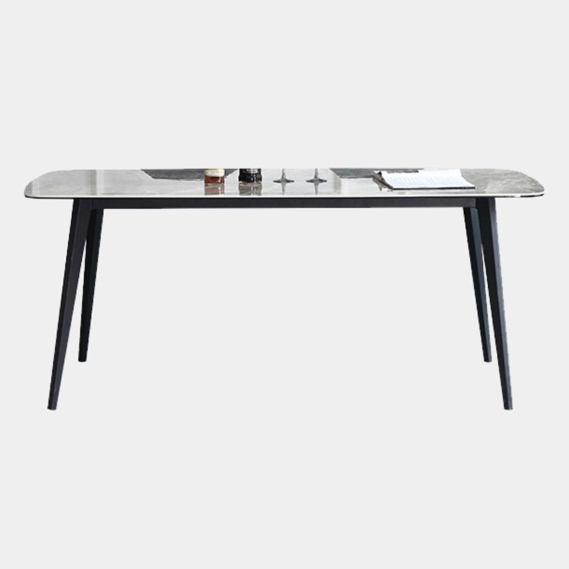 Sintered Stone Top Dining Table Rectangle Table with Metal 4 Legs for Restaurant