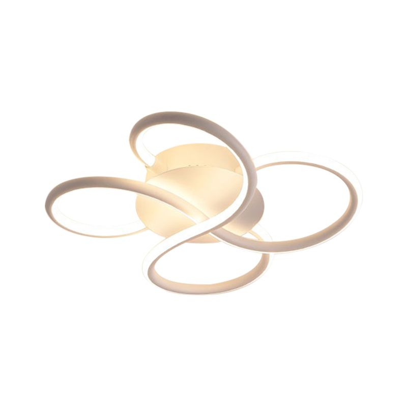 White Flower-Like Flush Mount Lamp Minimalismus Metallic LED Deckenleuchte für Schlafzimmer